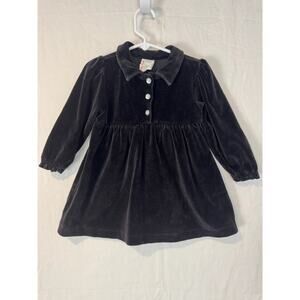 Vintage‎ Hanna Andersson Velvet Dress Girls Dress Size 80/18-24 Months Black L/S